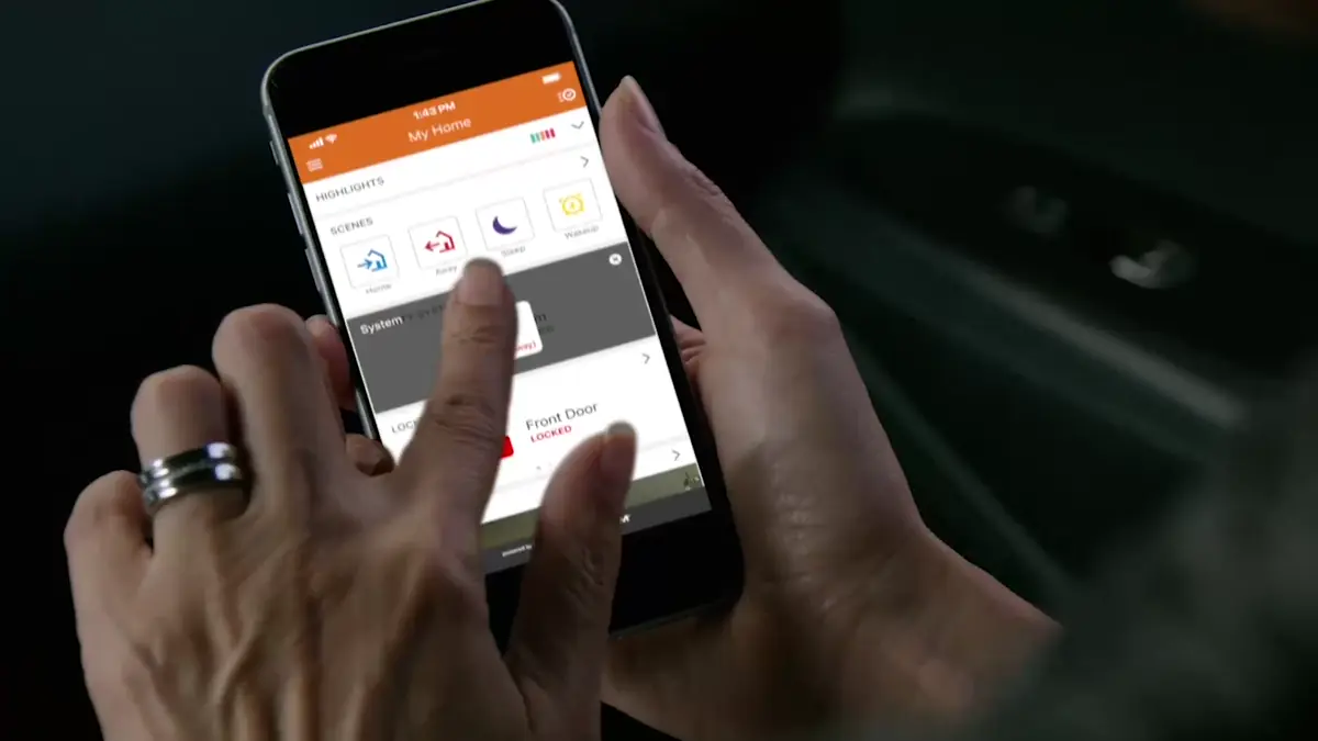 Controlling a home security system from a phone app
